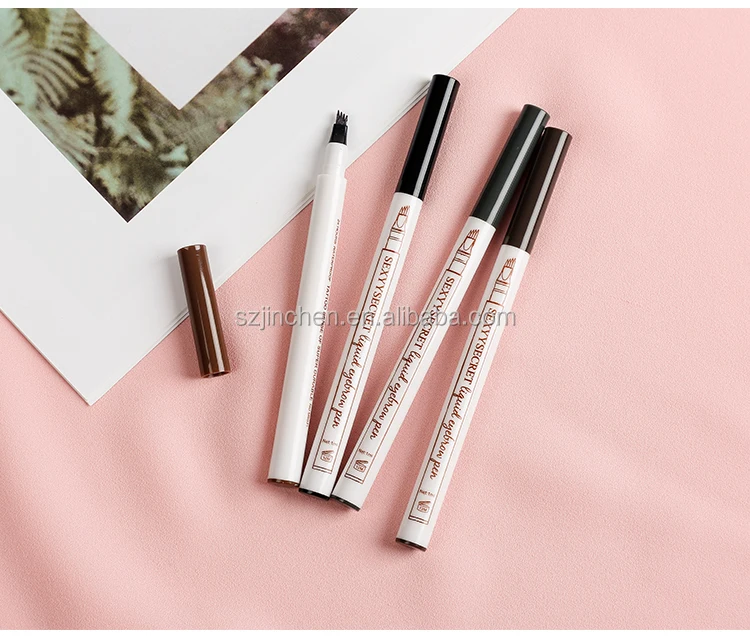 

Wholesale liquid eyebrow pencil 4 colors 4 folks black eyebrow pencil eyebrow enhancer waterproof