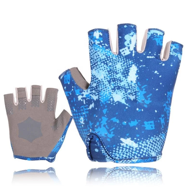 

UV UPF 50+ Hot Sell Best Custom Sun Protective Fingerless Fishing Gloves, Custom pattern