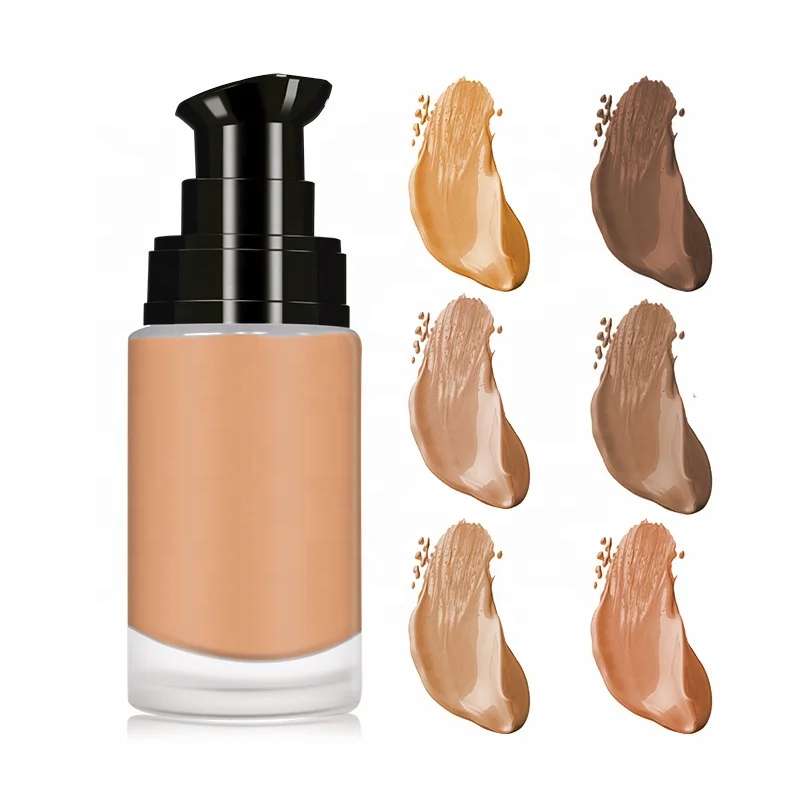

Hot Selling No Brand 6 Colors Liquid Foundation Skin-friendly Oil-control Brighten Cover Spot Base Makeup