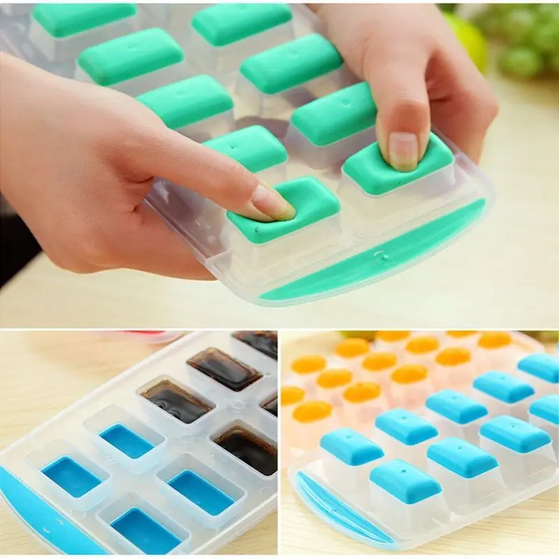 Silicone/Plastic Ice Cube Tray Freeze Mould Bar Jelly Pudding Chocolate Maker 