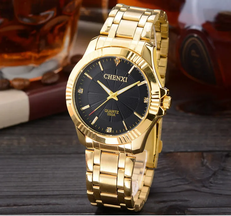 

CHENXI 050A Gold Steel Watch Fashion Men's Wrist Watch, 3 color for you choose