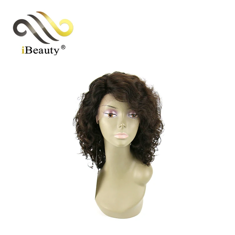 

Brazilian human hair lace front wig jerry curls wigs