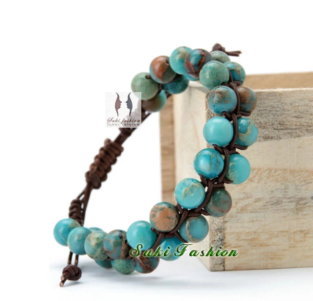 Leather Gem Bracelet Find Deals On Line New Arrival High Quality Natural Gem Stone Leather Cuff Bracelet Braided