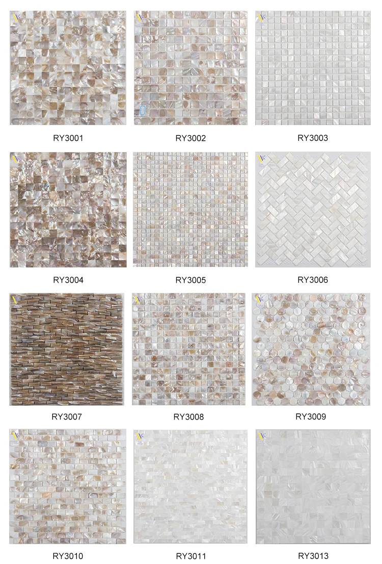 Tường sticker vỏ ngọc trai mosaic cho tường
