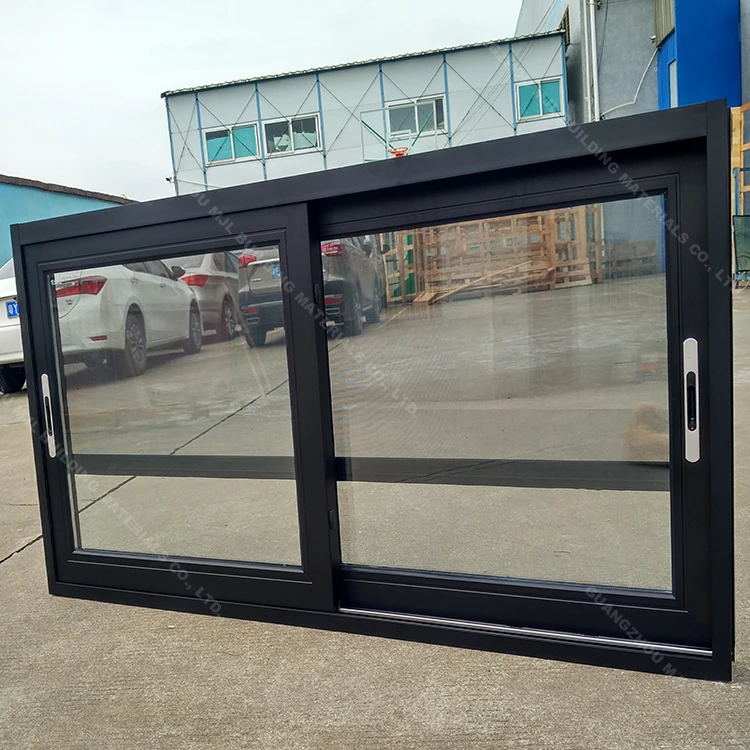 New design 2 tracks double glazed aluminum sliding glass reception window