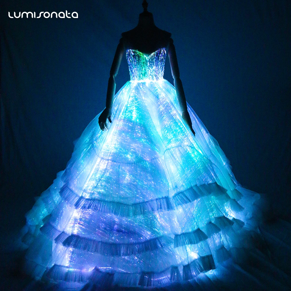 

Lumisonata customized luminous wedding dress light up prom dress wedding party dress