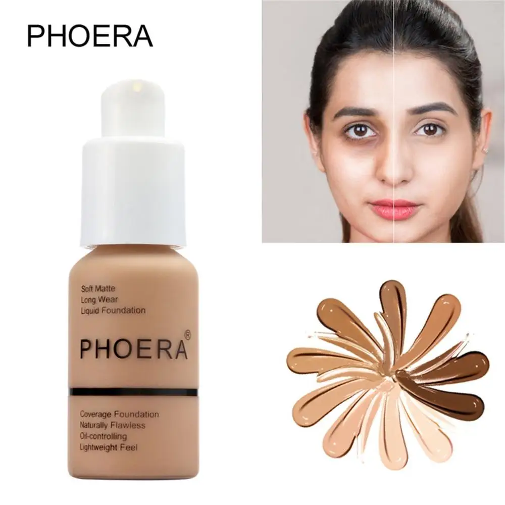 

PHOERA Mineral Whitening Concealer Facial Base Cream Brighten Moisturizer Face Liquid Foundation Makeup Primer