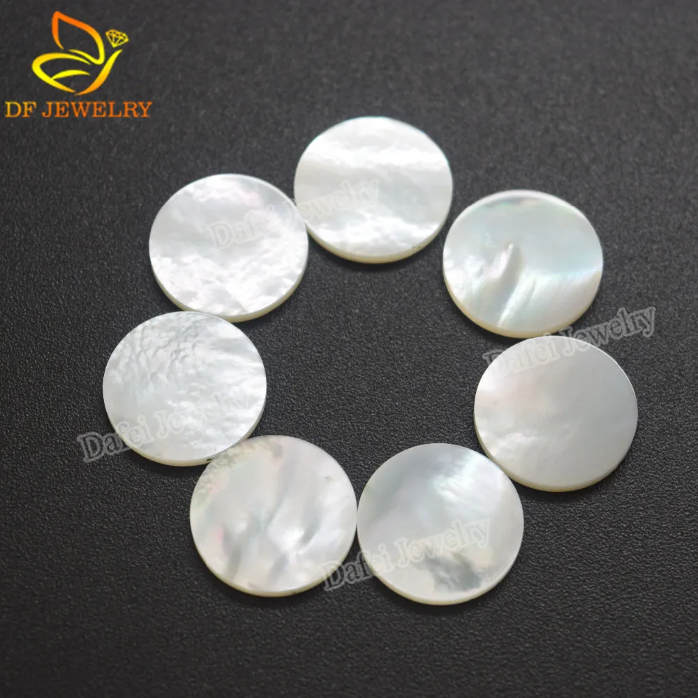

Cheap Round Double Flat Natural White Mother of Pearl, Natural white shell