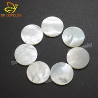 

Cheap Round Double Flat Natural White Mother of Pearl