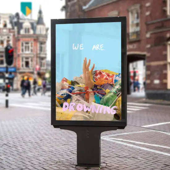 Outdoor Aluminum Profile Free Standing LED Light Box Sign