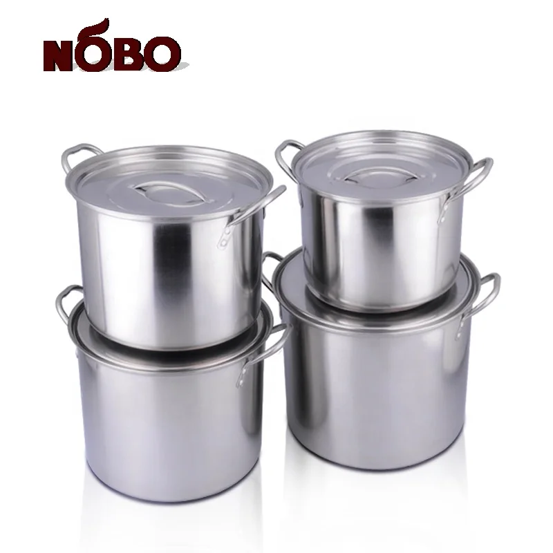 

NOBO Brand Bulk Wholesale Industrial Large Capacity Soup Pot Stainless Steel Cooking Pot Set with Cover