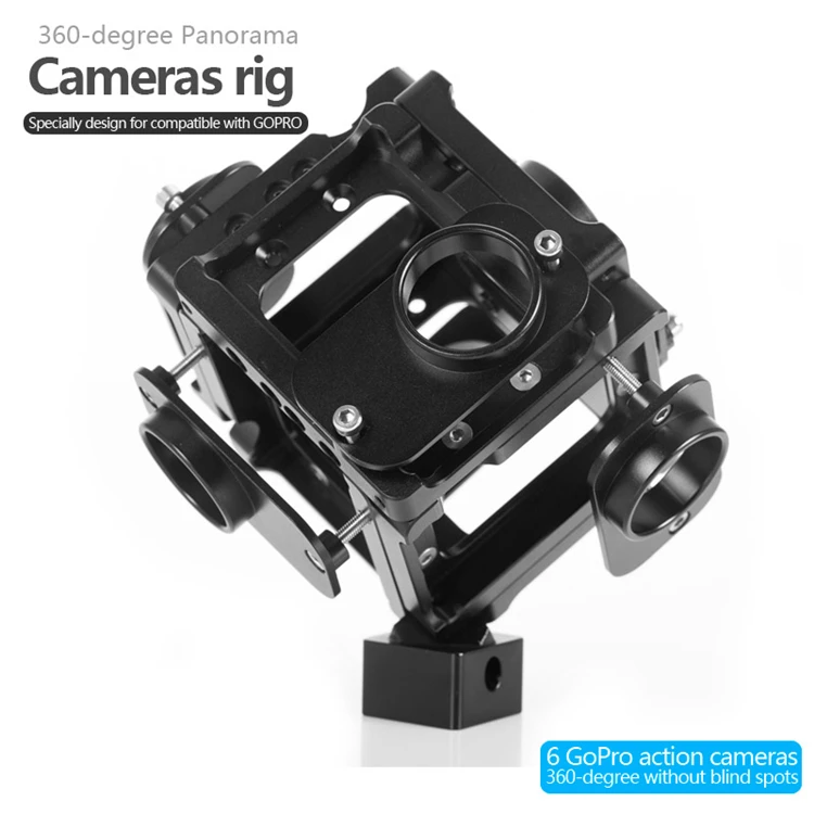 New Products 2016 CNC Machining Film Shooting Equipments 360 Degree mount 6 gopro cameras Gopro video rig for Gopro