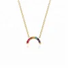 Gemnel design 925 sterling silver personalized rainbow necklace jewellery set