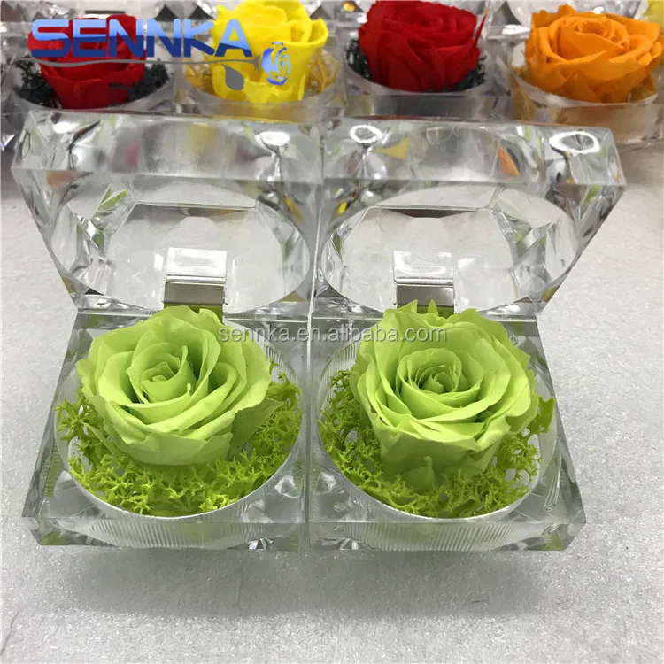 Preserved rose in ring box