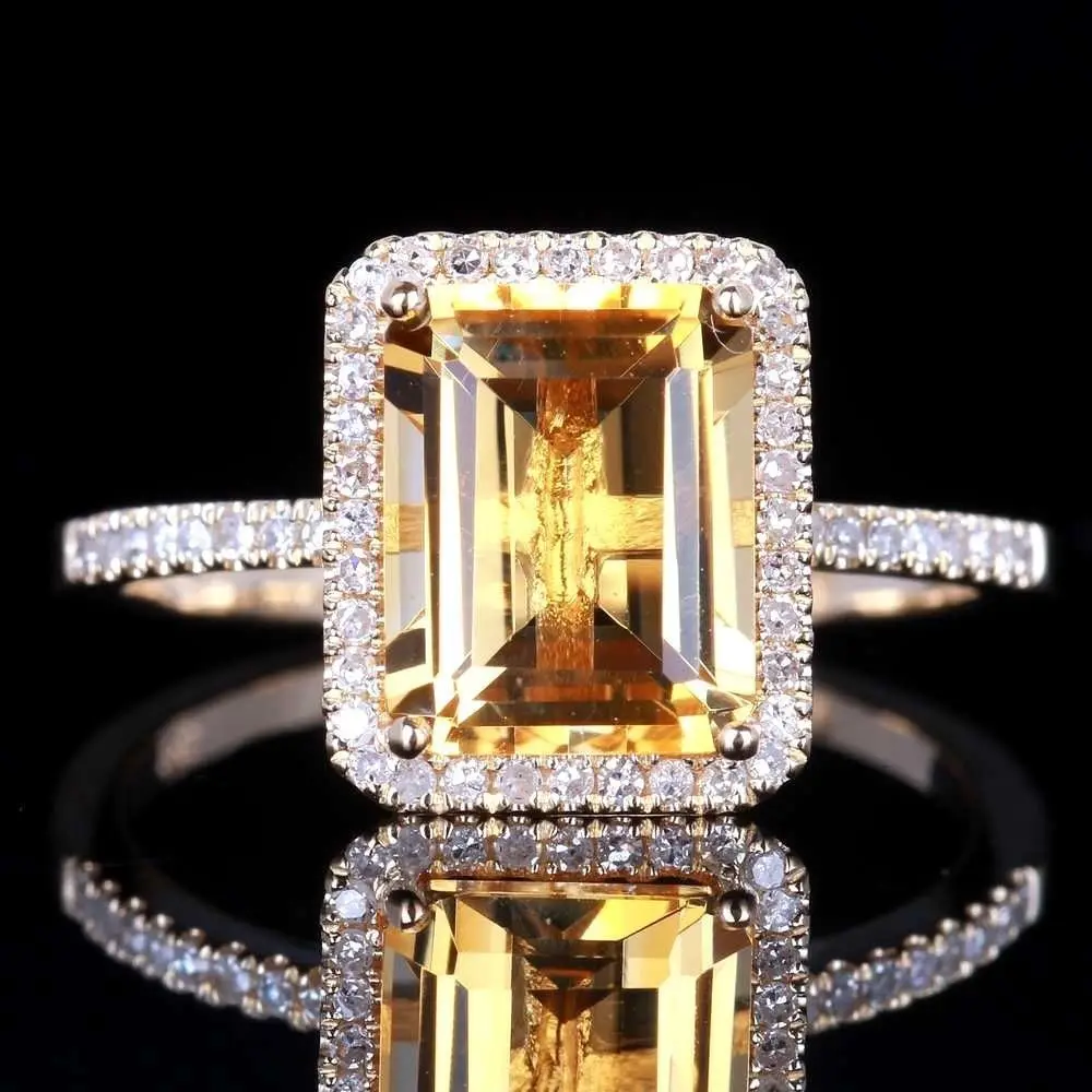 

Valentines Day Classic One Stone Zircon simple gold finger ring women