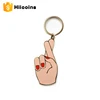 Gifts fingers Crossed hard enamel keychain