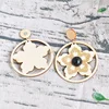 MO2019015 Moyamiya Flamingo Fashion Handmade Wooden Hoop Earring Bohemian Ethnic Style Star Jewelry Set Drop Triangle