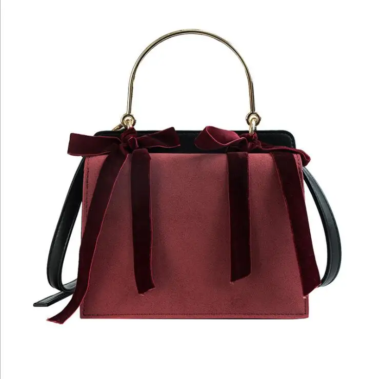

2020 fashion lady bag women Tide female bag cute cloth bowknot handbag shoulder bags purse, 2 color