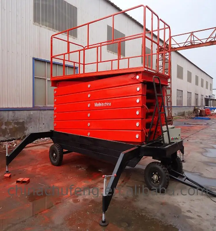 Economic And Reliable Electric Scissor Lift With Outriggers Trolley