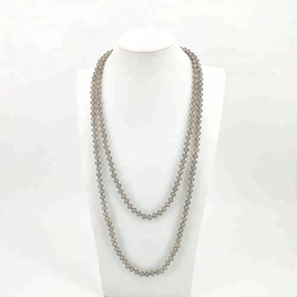 

handmade fashion beaded 8mm matte grey necklaces