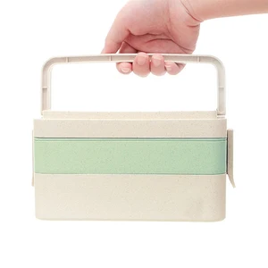 Image of BPA Free Environmental Protection Wheat StrawBox Container Leakproof Lunch Box Wheat Straw