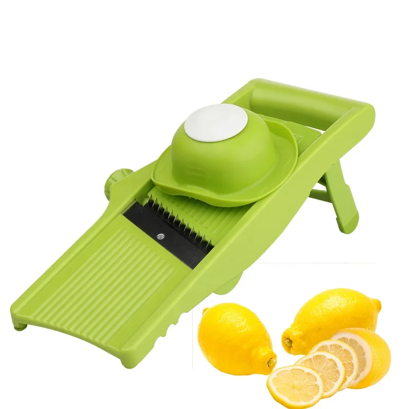

Plastic mandoline kitchen multi-function vegetable fruit food slicer shredder cutter home use, Green