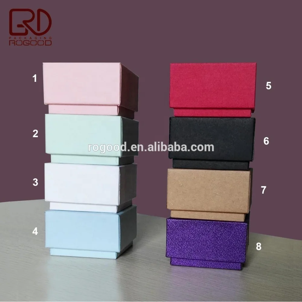 
Square corner cardboard lid and base paper jewelry ring box accept custom logo 