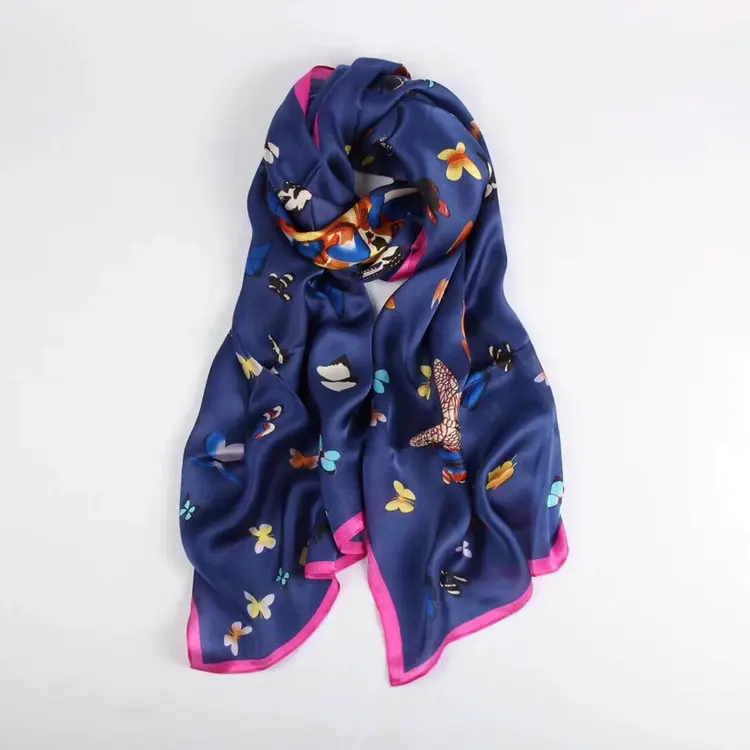 

65*180CM Digital Print Long Silk Georgette satin Scarf nature silk scarves