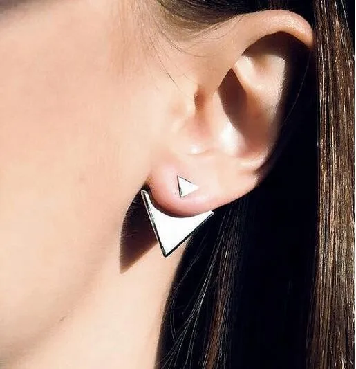 

1PC New Fashion Women Gold Silver Plated Asymmetric Triangle Earrings Ear Stud