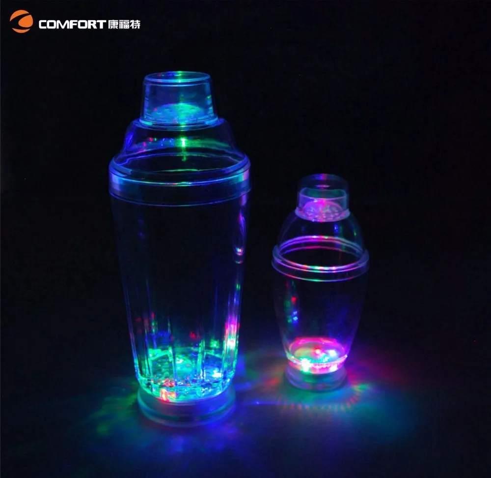 Branded Logo Promotional Plastic Custom Led Cocktail Shaker Set Buy