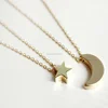 Europe fashion jewelry design gold star and moon sign pendant necklace