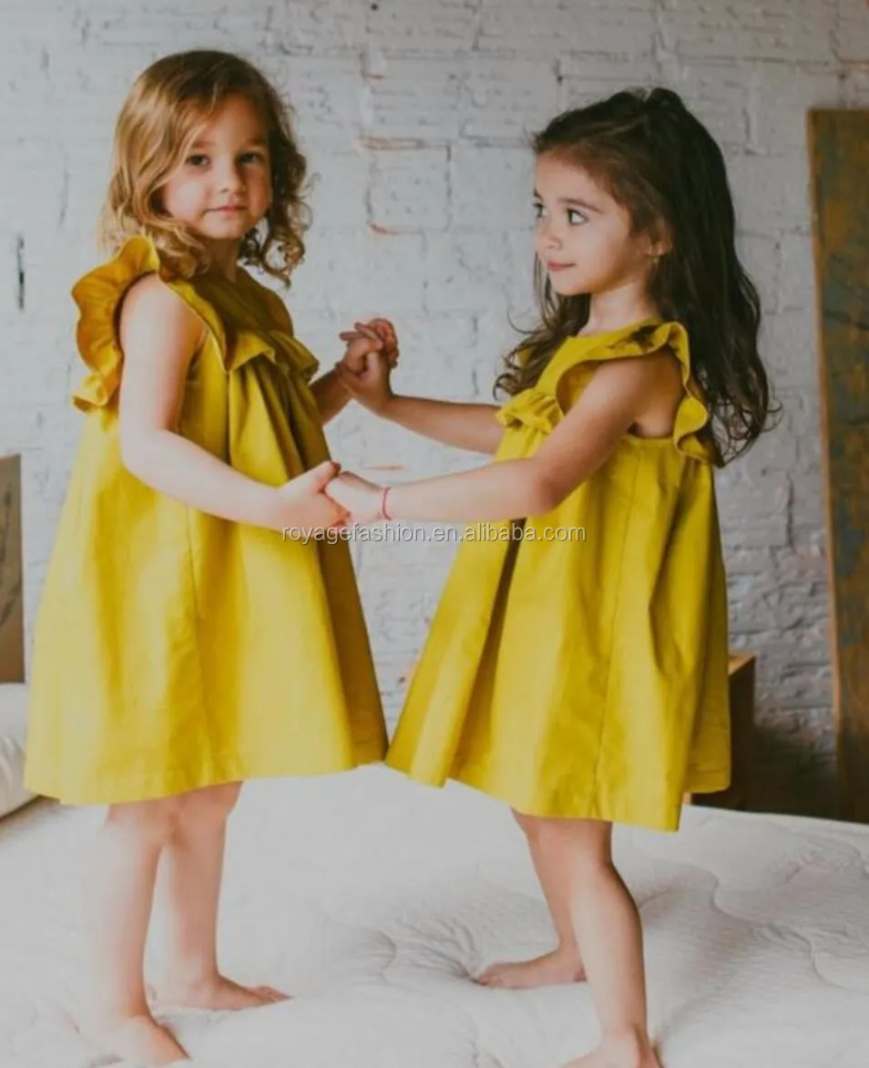 mustard yellow toddler dress