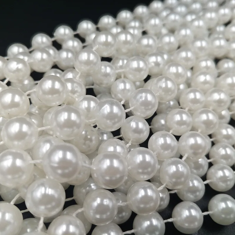 6mm Ivory bead garland pearls,ivory pearl beads by the roll for bridal bouquet