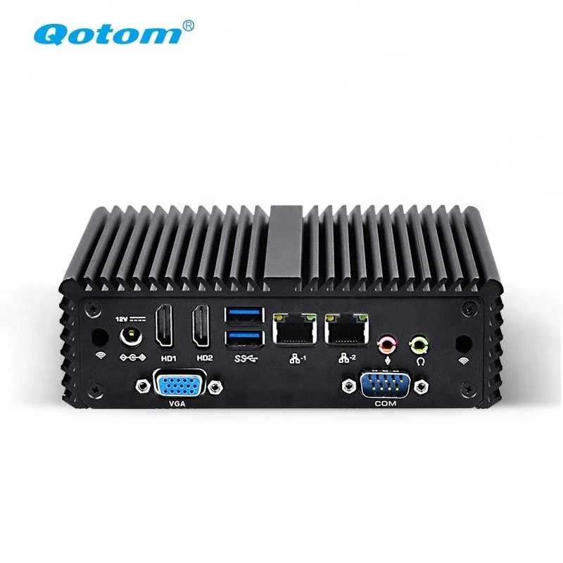 

2 ethernet Pfsense Fanless Mini PC with quad core Nano mini itx J3160 Barebone Mini PC Desktop Computer, Black