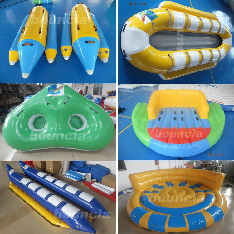 PVC Tarpaulin Inflatable Flying Fish Tube Towable / Inflatable Water Games Flyfish Banana Boat For Sea