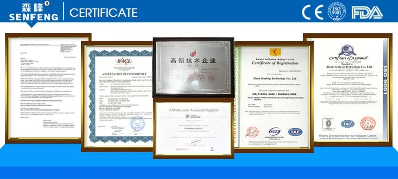 Certification of senfeng laser