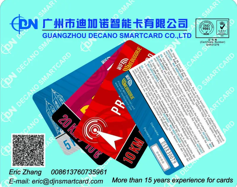 Password card with username