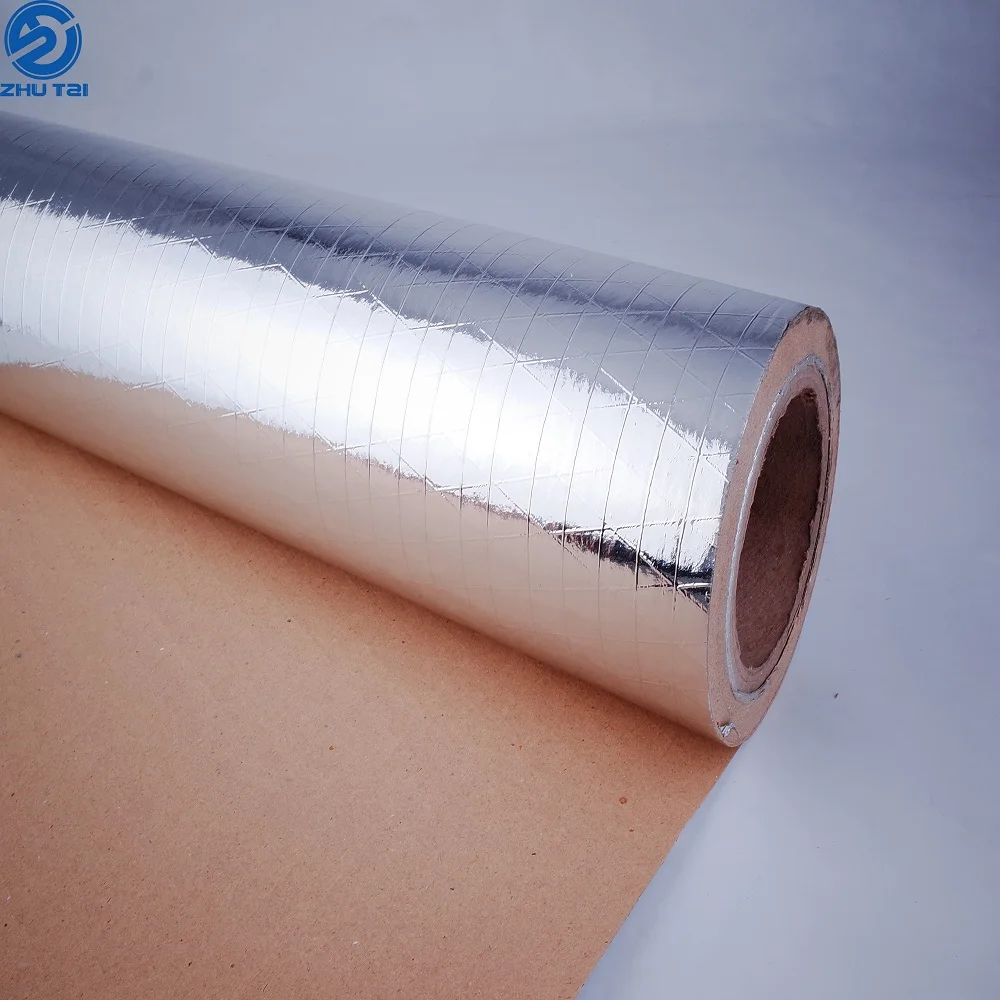 Aluminum Foil Film Vapor Barrier Aluminum Foil Scrim Kraft Insulation