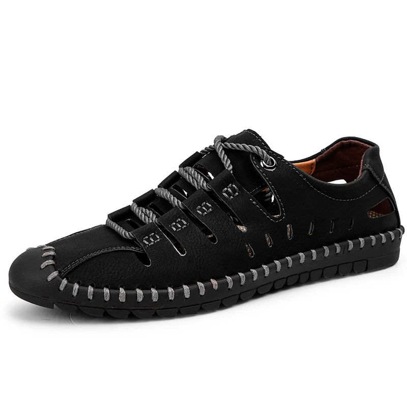 

New design OEM comfortable leather sandal rubber Non slip sole summer sandals