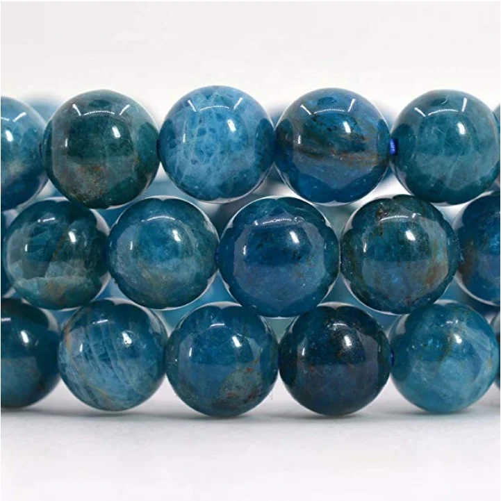 

8mm Unisex Genuine Healing Energy Handmade Jewelry Beads Natural Blue Apatite Gemstones Beads Bracelet, 100% natural