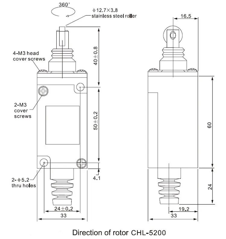 CNTD High Quality 10A 250VAC Stainless steel Roller Hoist Crane Magnetic Limit Switch CHL Series (CHL-5220)