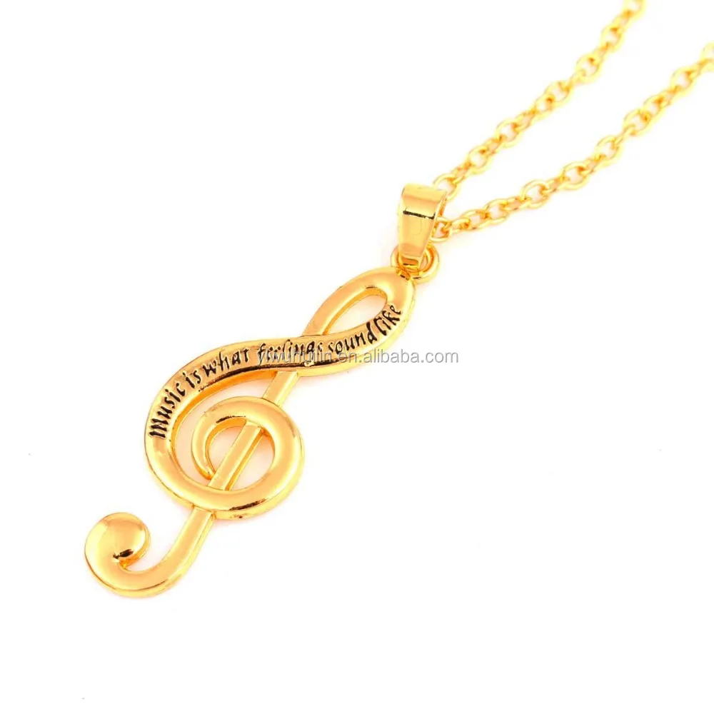 

IMG 7429 music is what feelings sound like fashion music note gold pendant necklace