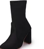 Nice winter design trend fashion chunky heels beautiful ladies leather boots