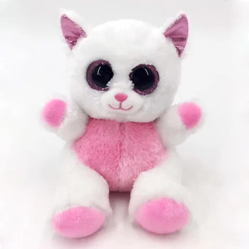 white stuffed cat toy