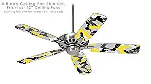 Buy Sexy Girl Silhouette Camo Yellow Ceiling Fan Skin Kit Fits