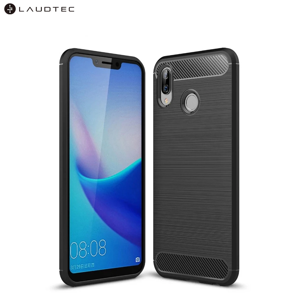 

Carbon Fiber Tpu Silicone Back Cover Phone Case For Honor Play, Black;navy blue;red;gray