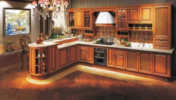 Modular Kitchen Cabinet French Classic Solid Wood Mdf Plywood Hmr