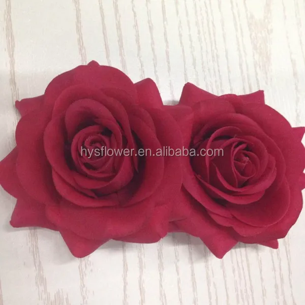 Real Touch Red Rose Head For Wedding Flowers Hair Accessories