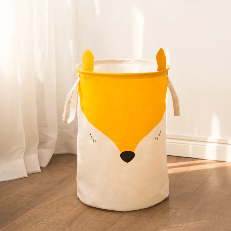 

Wholesale Big Ears Fox Customize Cotton Laundry Basket with Handle, (can be customized)