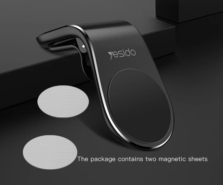 Aluminum Alloy Silicone 5Pcs Magnets Mobile Phone Mount Holder Magnetic Air Vent Car Phone Holder